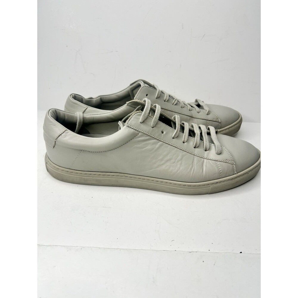 Oliver Cabell Low 1 Shoes Mens Sz 10 Gray Leather Low Top Lace Up Made in Italy